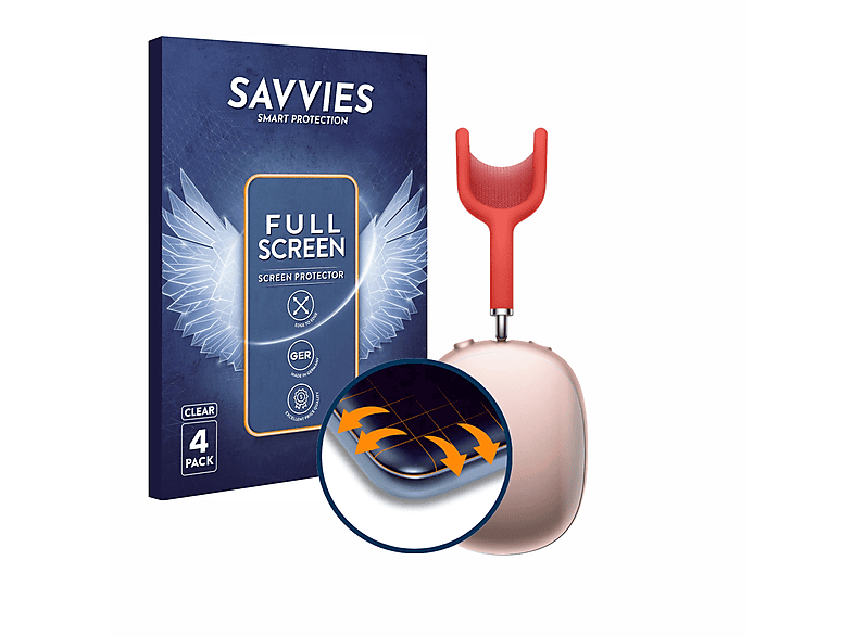 savvies 4 Pezzi Full-Screen Pellicola Protettiva per Garmin Venu 2 Plus Full Cover Pellicola Copertura [Completa Trasparente, 3D Curved