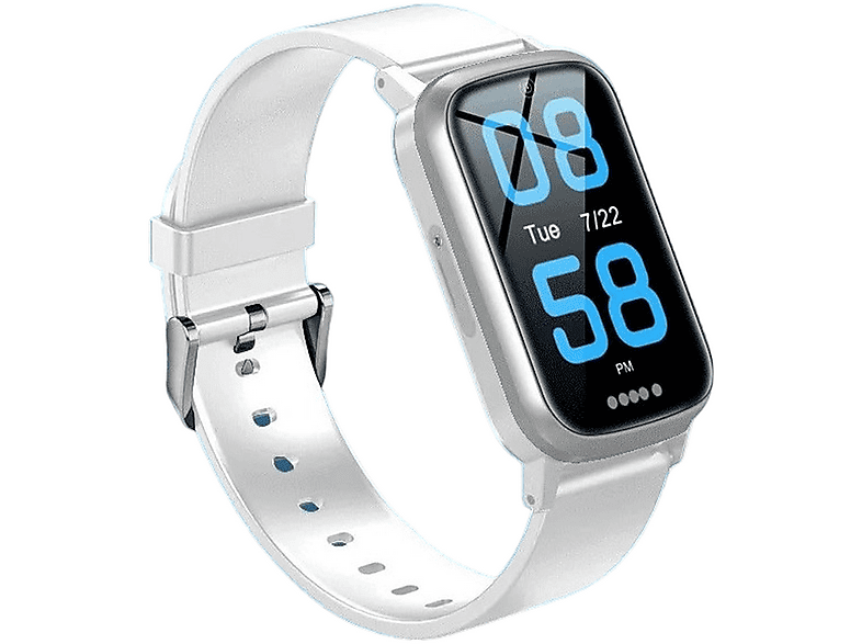 NIKUTRAX Notrufuhr NC92S Vital Senioren Smartwatch Kunststoff Silikon, Weiß