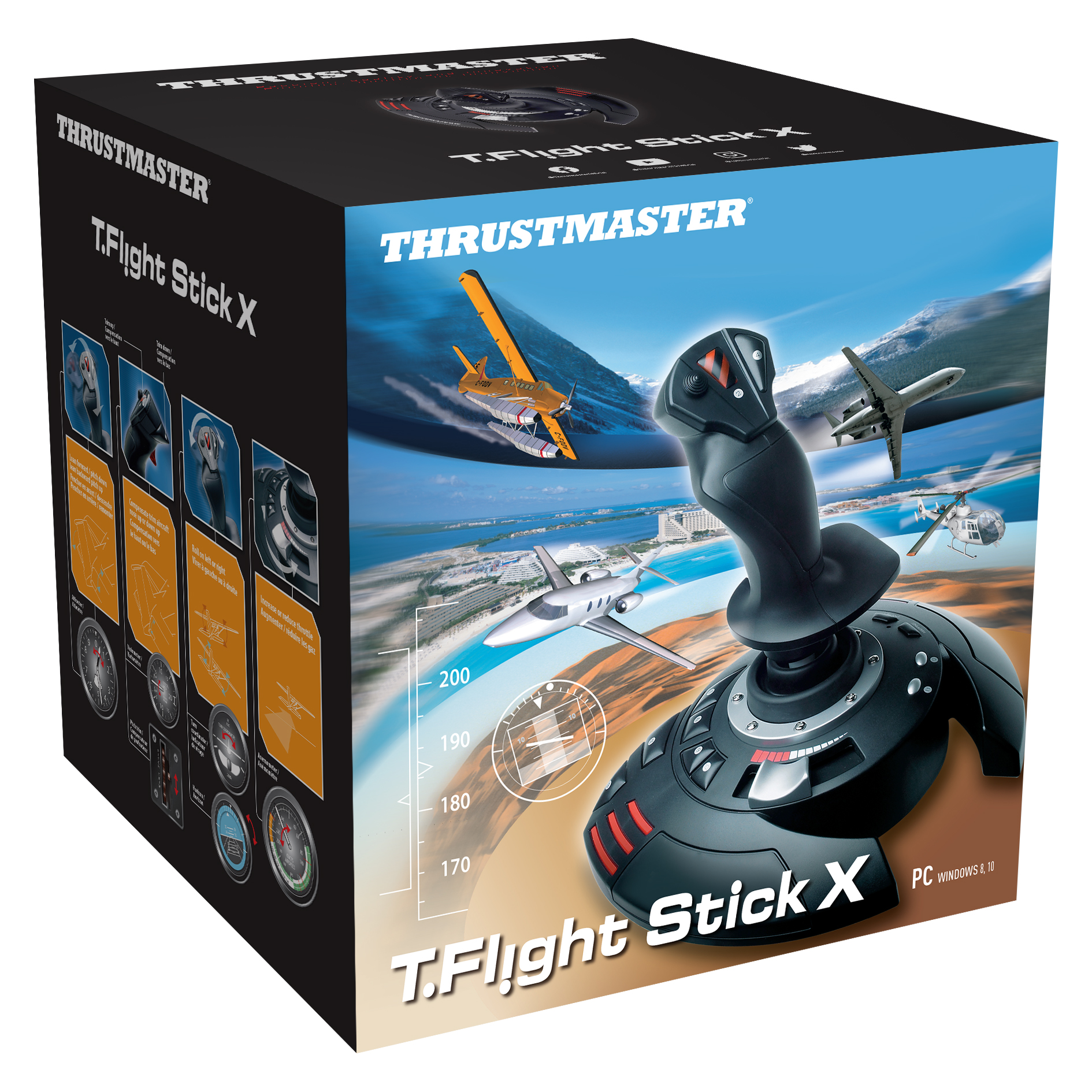 Joystick THRUSTMASTER T.Flight Stick X Czarny, Czerwony, Srebrny