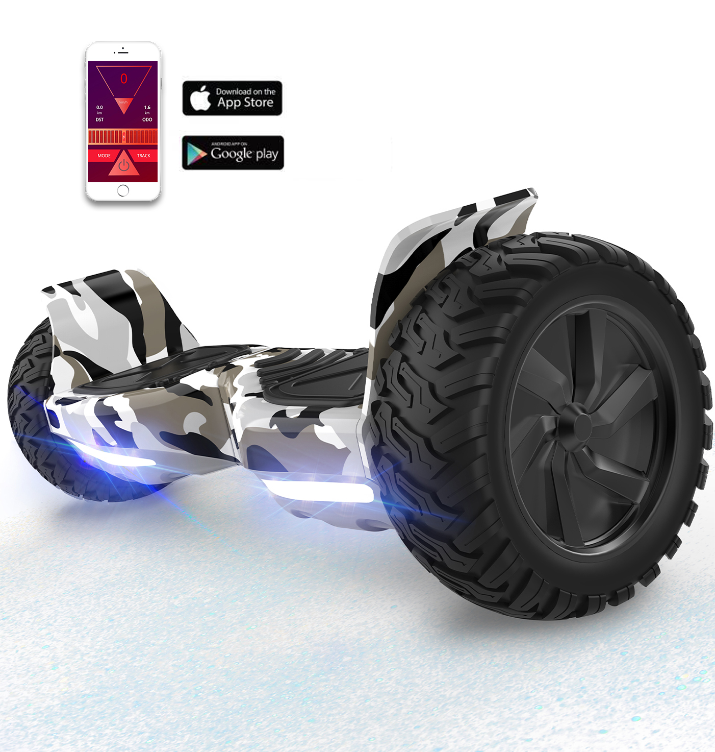 RCB Hoverboard HM2, LED Lights, App, Bluetooth E-Board (8,5 Zoll