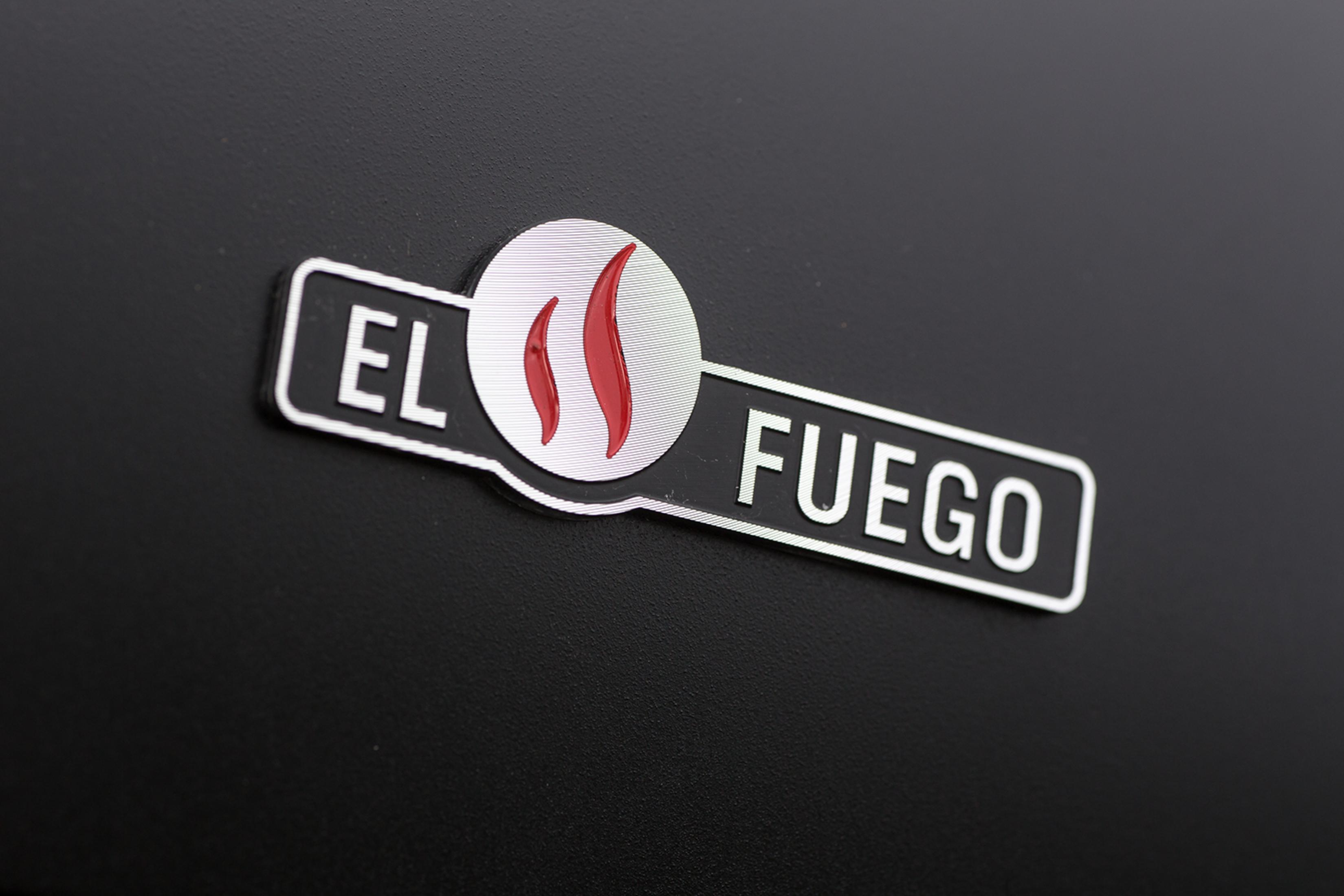 El Fuego Logo auf schwarzem Hintergrund.