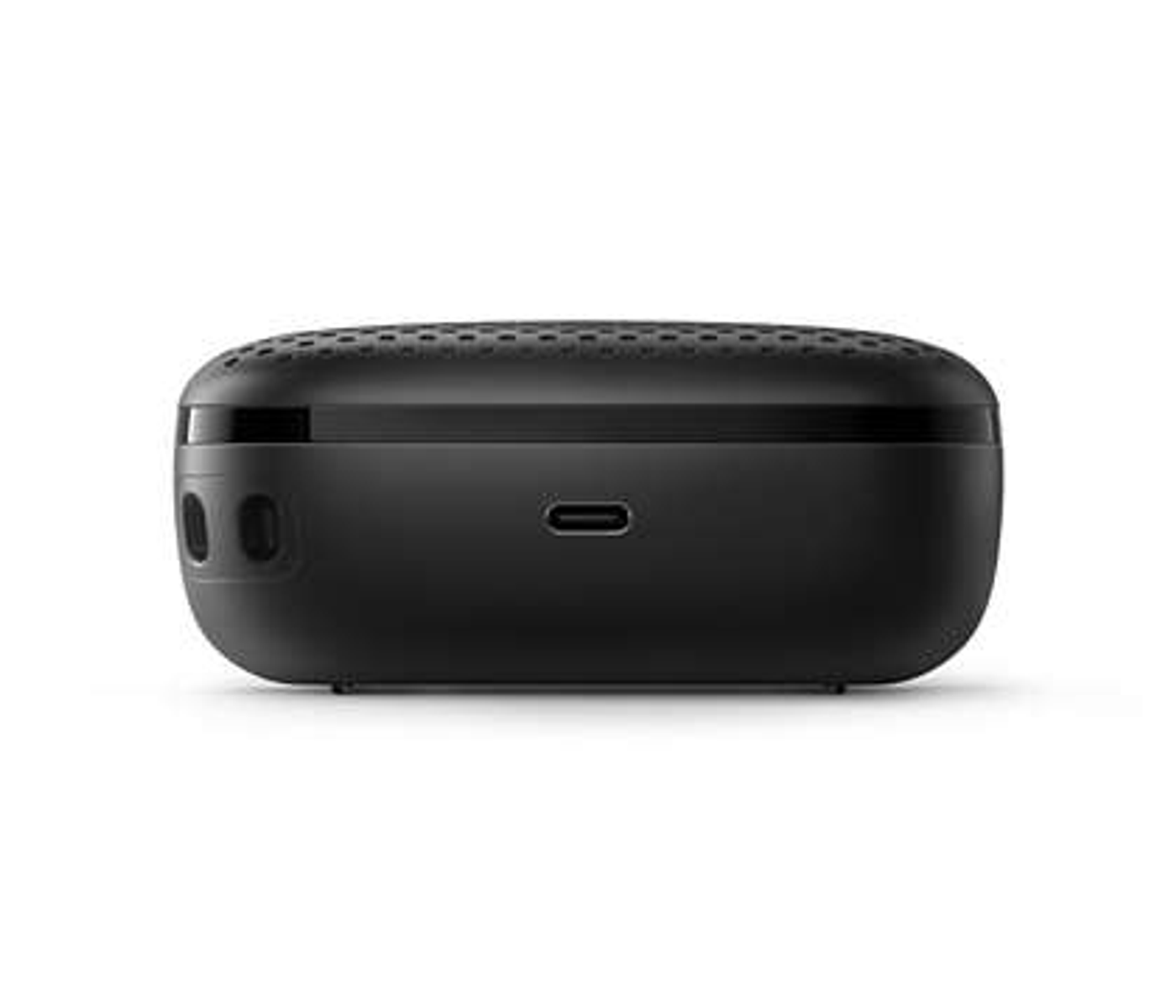 Czarne etui ładujące do słuchawek, z portem USB-C.