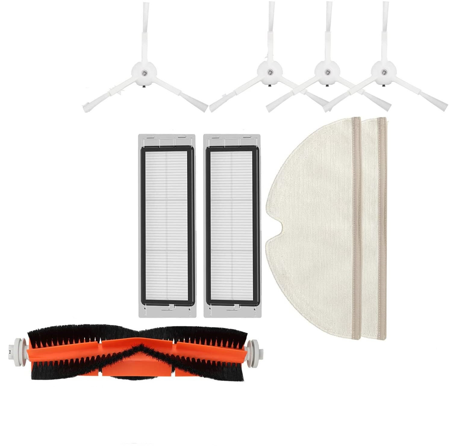 Części zamienne do robota sprzątającego. Zawiera szczotki, filtry i nakładkę do mopowania.