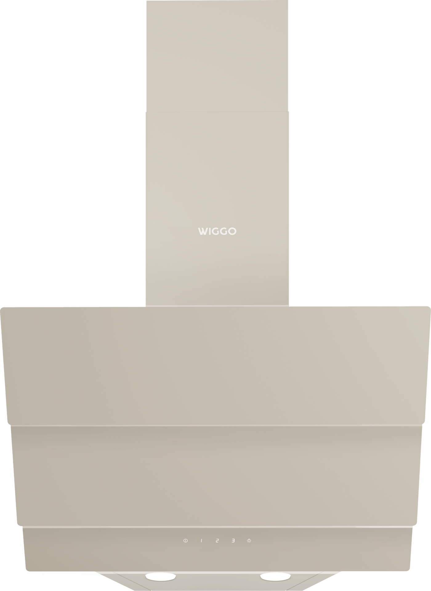 Hotte de cuisine beige avec logo WIGGO et boutons de commande.