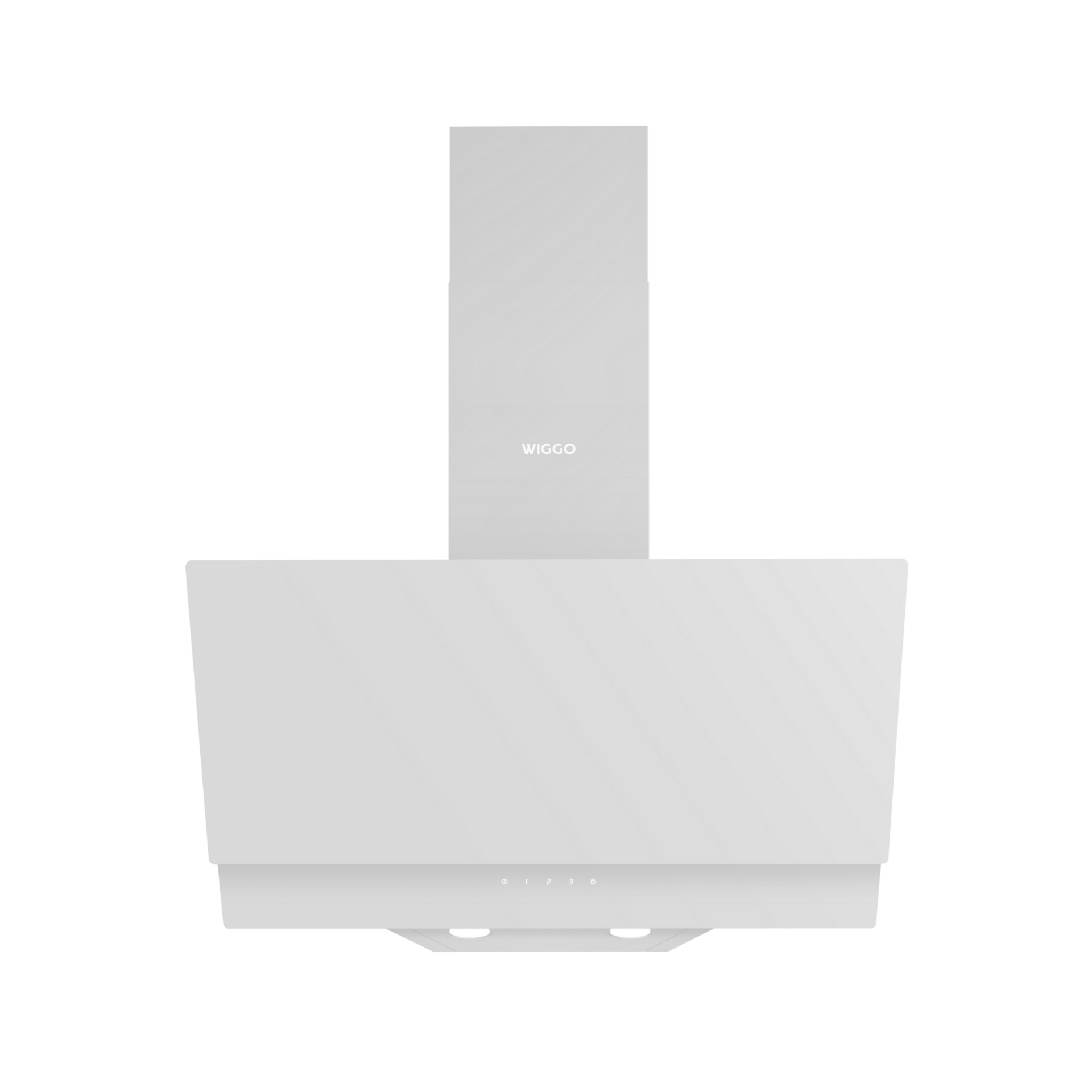 Hotte aspirante blanche avec la marque WIGGO. Design rectangulaire.