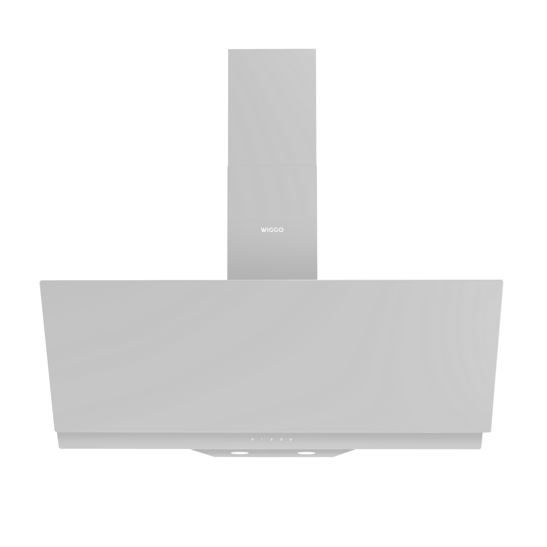 Une hotte de cuisine blanche avec la marque 'Wiggo' sur fond blanc.
