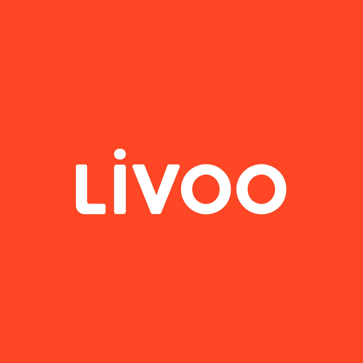 El logotipo de Livvo, texto blanco sobre un fondo naranja brillante.