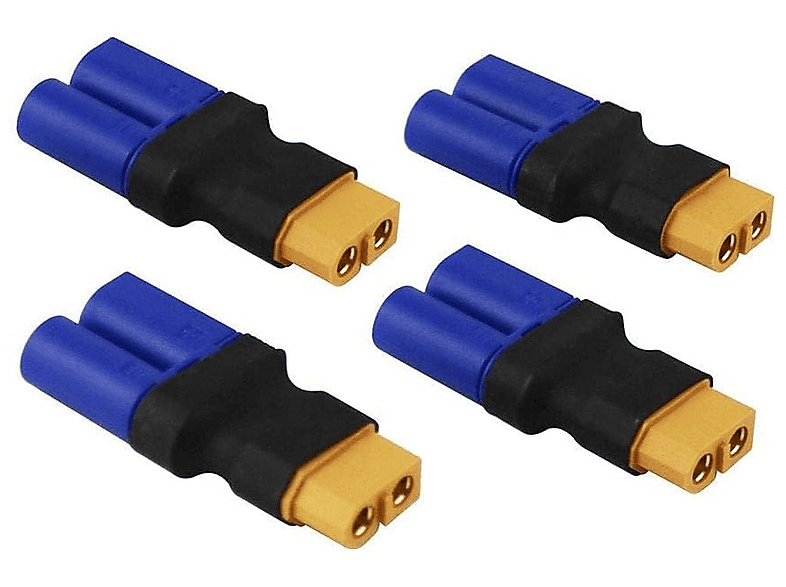 XT60 Auf EC5 Adapter Set – 4 Stück, Gelb, Für LiPo Akkus An RC Modellen Wie Flugzeugen, Autos, Helikoptern