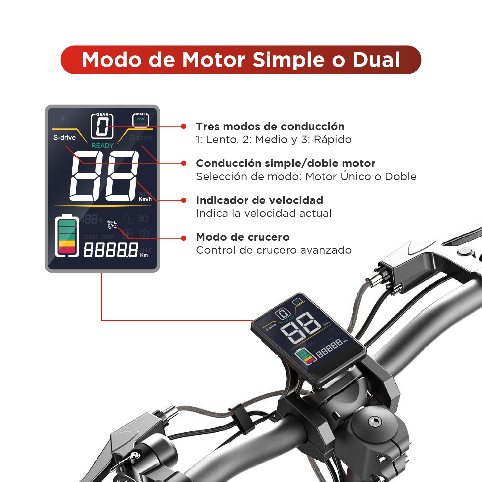 Smartwatch negra con pantalla curva que muestra la hora, métricas de salud y un arcoíris.