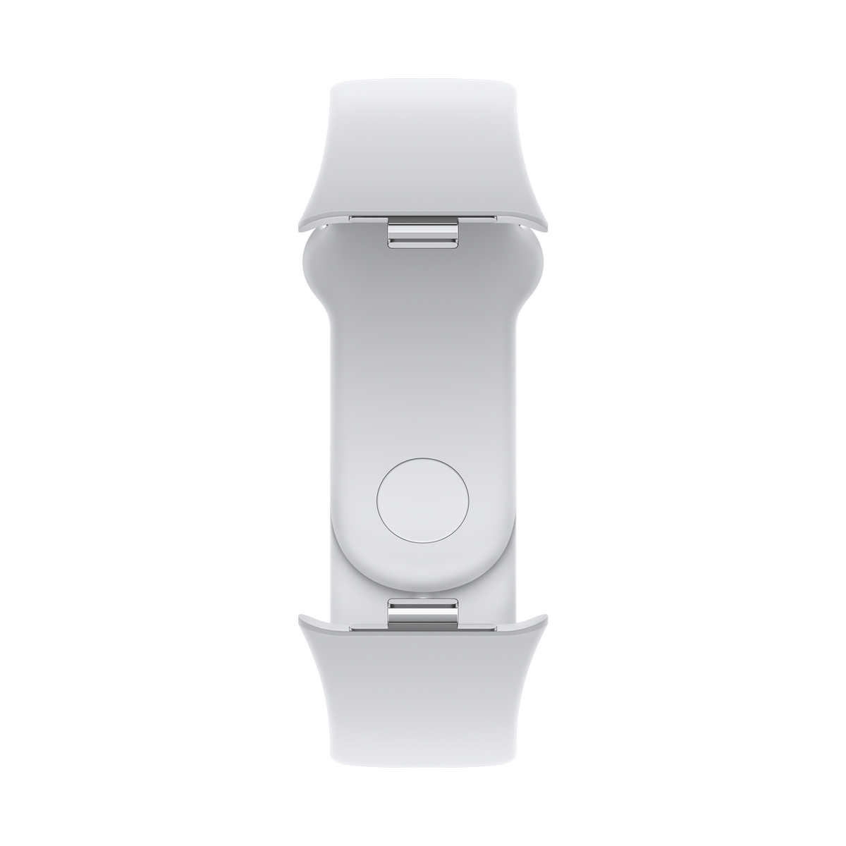 Biały pasek do zegarka ze złączem. Przeznaczony do mocowania do zegarka.