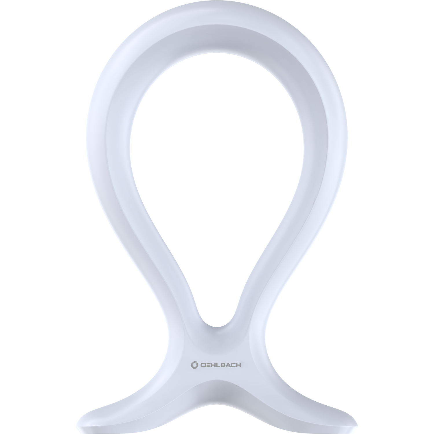 Weiß geformte Lampe auf schwarzem Hintergrund.