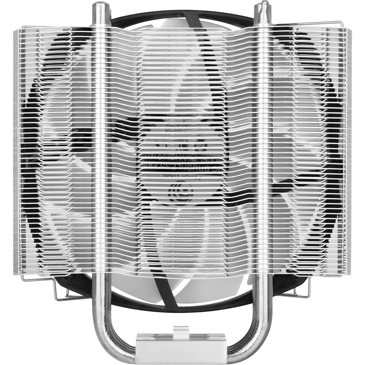 CPU soğutucu fanı. Fan siyah ve gümüş rengidir. Isı emicileri vardır.