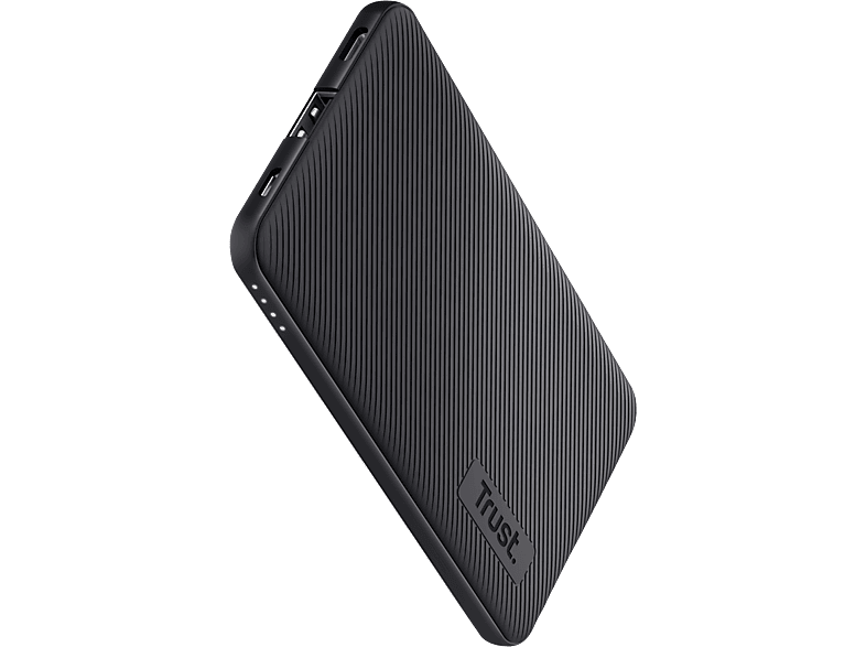 TRUST Mobile Primo Power bank - Schnellladefunktion 5.000 mAh - USB C Externer Akku - Handy Powerbank 5000 mAh Schwarz