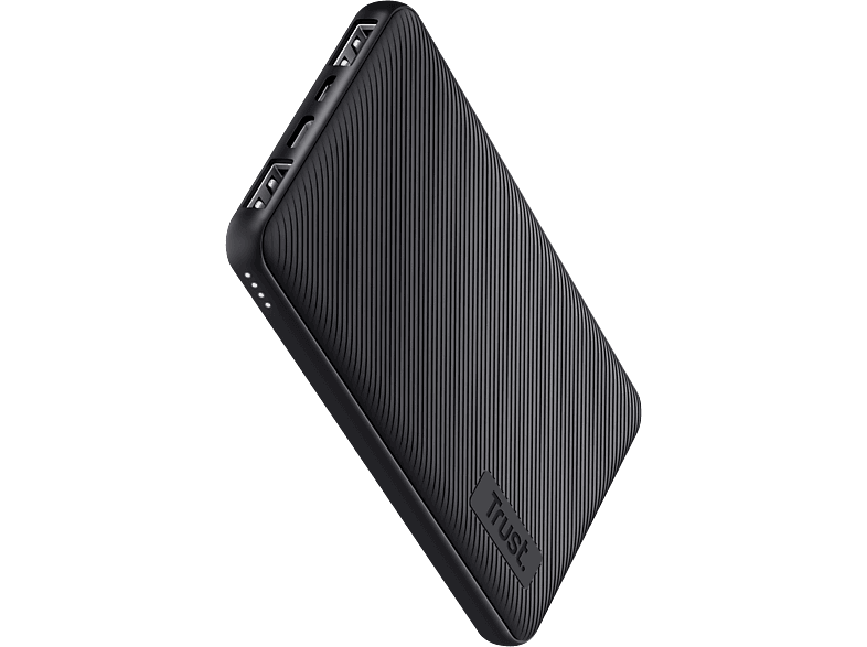 TRUST Mobile Primo Power bank - Schnellladefunktion 10.000 mAh - USB C Externer Akku - Handy Powerbank 10000 mAh Schwarz