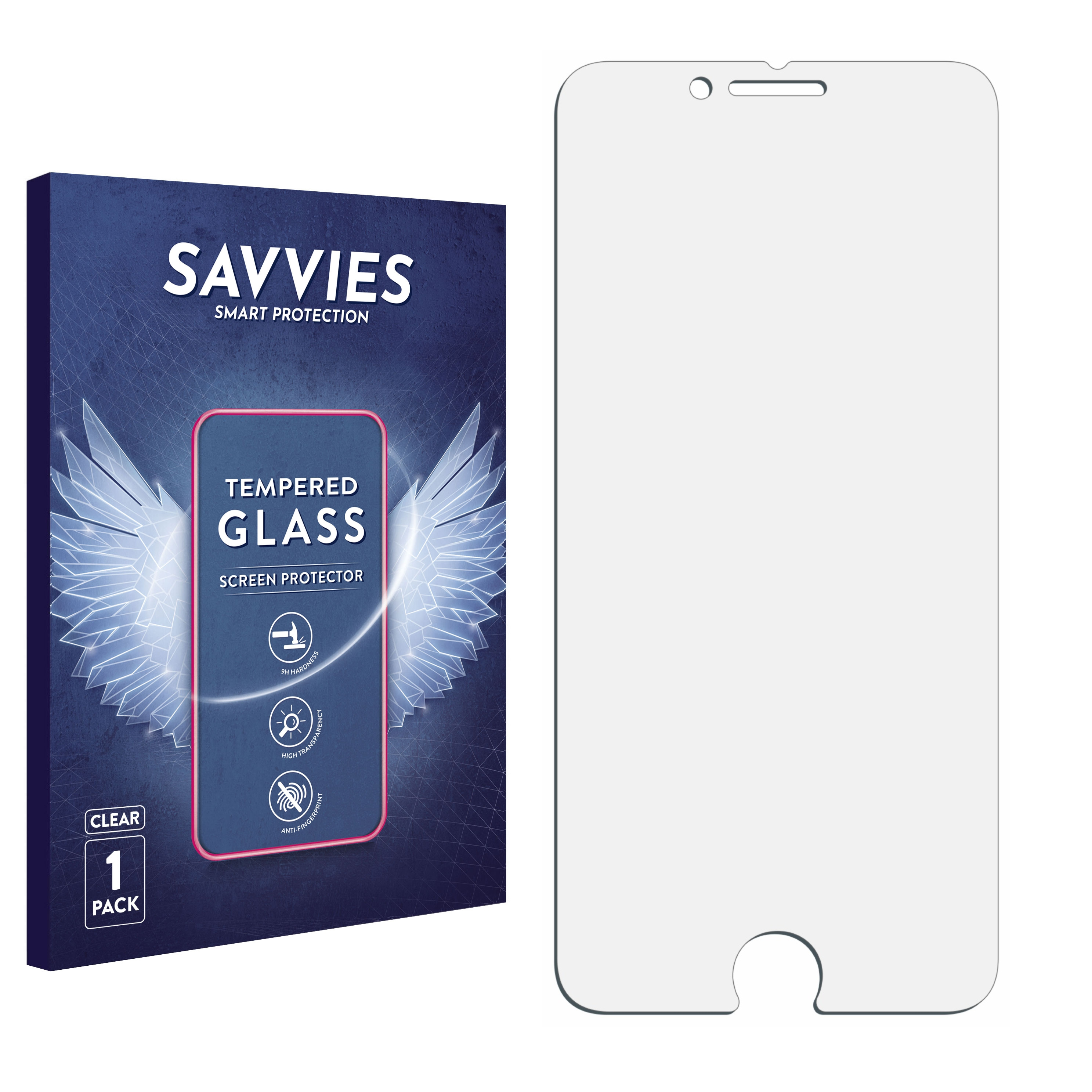 Schutzfolie und Verpackung. Klare Schutzfolie für das Telefon.