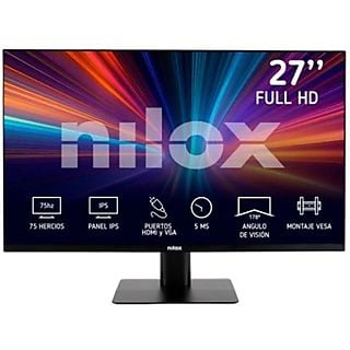 Monitor gaming - NILOX NILNXM27FHD11, 27 ", Full-HD, 5 ms, 75 Hz, Negro