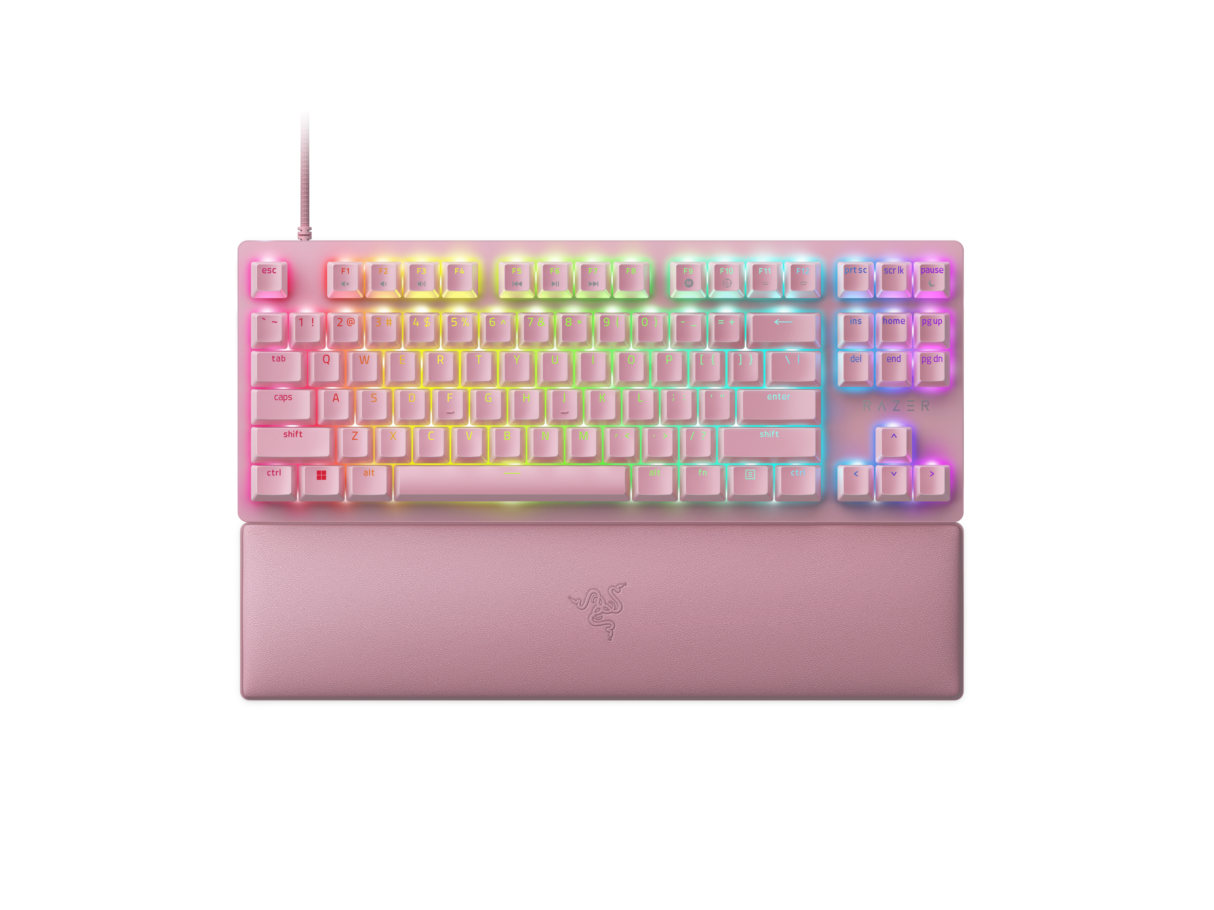 RAZER Huntsman V2 TKL (DE) (Red Switches) Pink, Gaming Tastatur 
