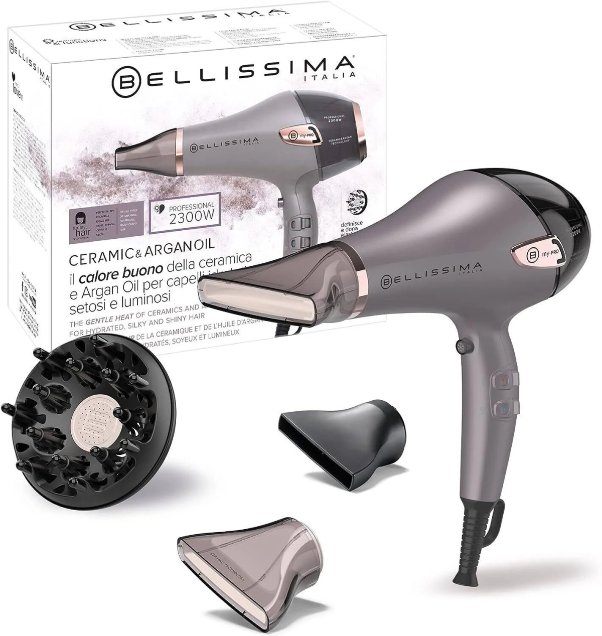 Secador BELLISSIMA 11913, 2300 W, niveles temperatura, Difusor - Main Image