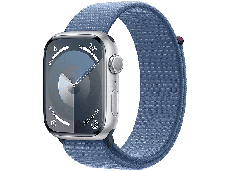 APPLE S9 45 ALU GPS SILVER (WINTER+SPORT+LOOP) Smartwatch Aluminium Textil Carbon Neutral, 130 - 200 mm, Silber