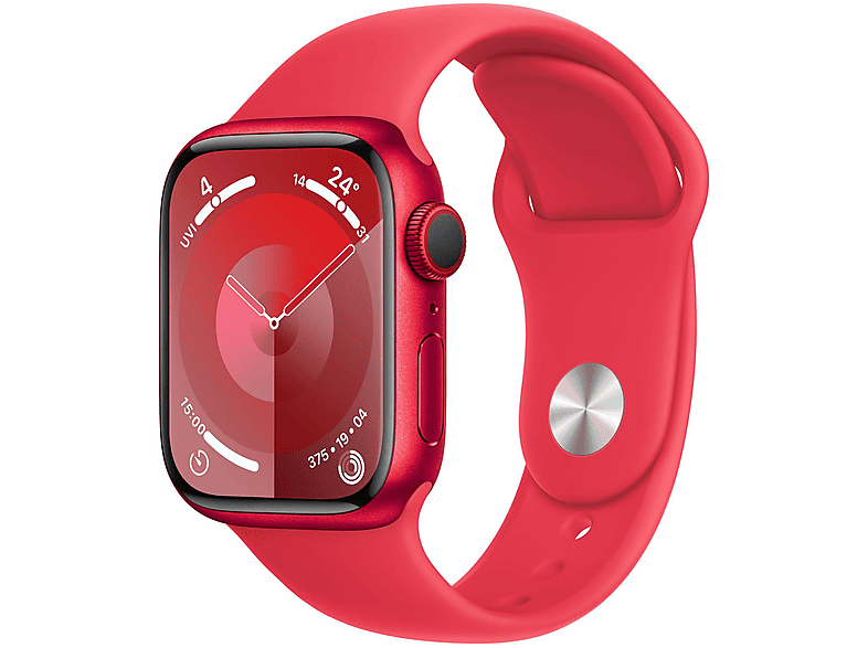 APPLE S9 41 ALU CEL RED (RED+SPORT BAND+S) Smartwatch Aluminium Fluorelastomer, 130 - 180 mm, (PRODUCT) RED