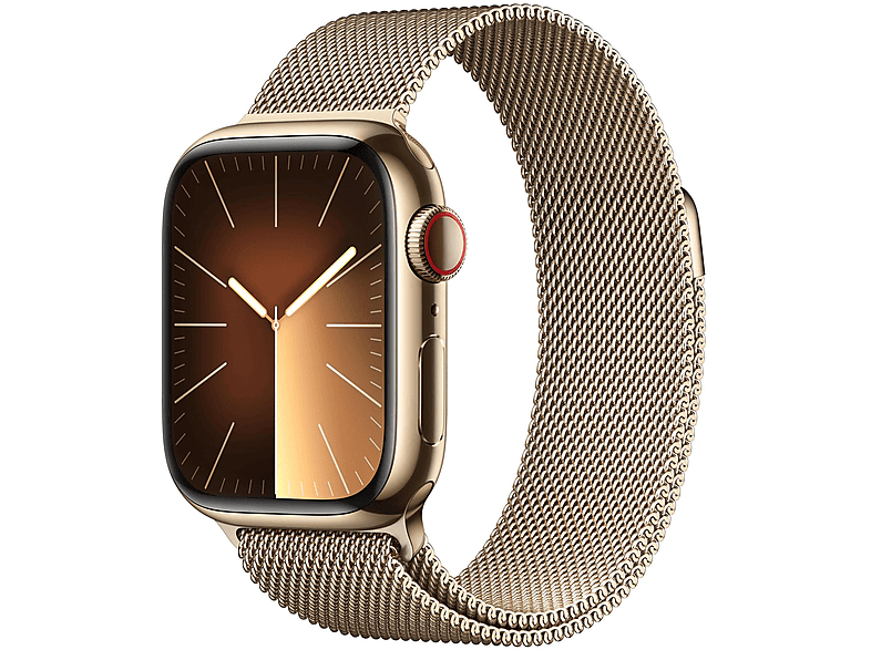 APPLE S9 41 STE CEL GOLD (GOLD+MILA+LOOP) Smartwatch Edelstahl Milanaise, 150 - 200 mm, Gold/Tonbraun