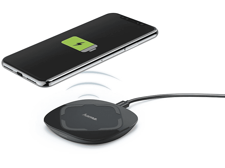 HAMA 183375 KABELLOSES LADEGERÄT "QI - U induktive Ladestation Universal, 5 Volt, Schwarz