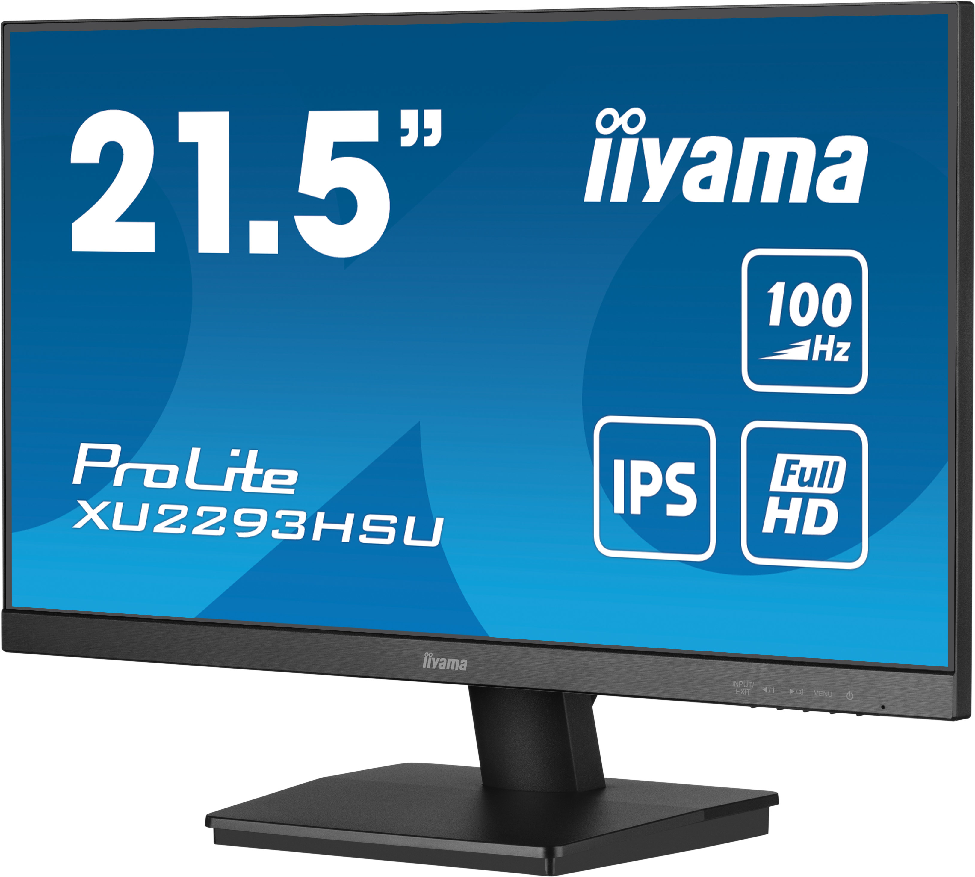 21,5-calowy monitor iiyama ProLite z 100 Hz, IPS i Full HD, na podstawce.