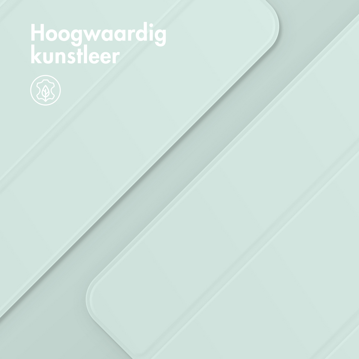 Close-up van lichtgroene oppervlakken met afgeronde hoeken.