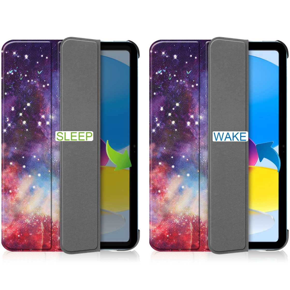 IMOSHION Coque folio compatible avec iPad 11 (2025) 11 inch/ iPad 10 (2022) 10.9 inch Étui pour Tablette 10,9 pouces Multicolore