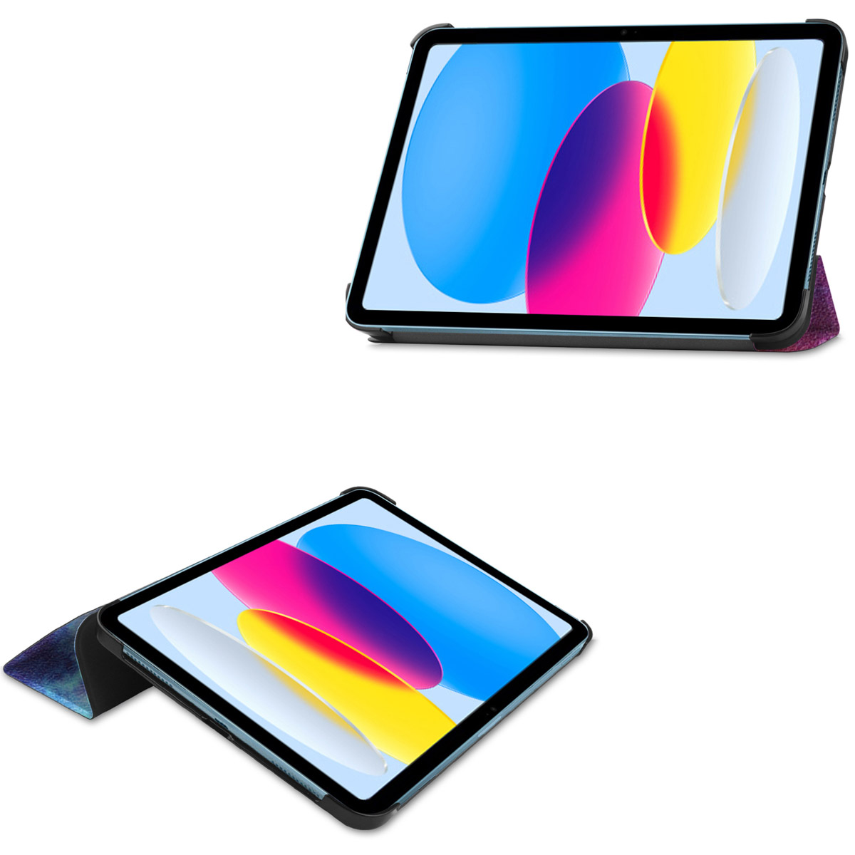 IMOSHION Coque folio compatible avec iPad 11 (2025) 11 inch/ iPad 10 (2022) 10.9 inch Étui pour Tablette 10,9 pouces Multicolore