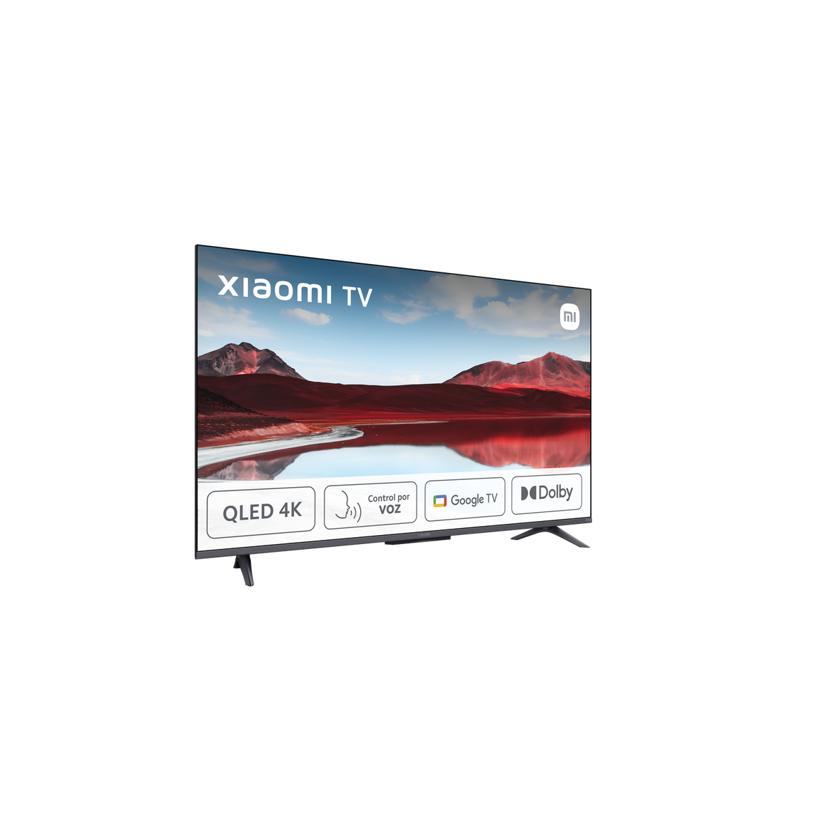 Telewizor Xiaomi z QLED 4K, sterowaniem głosowym, Google TV i funkcjami Dolby.