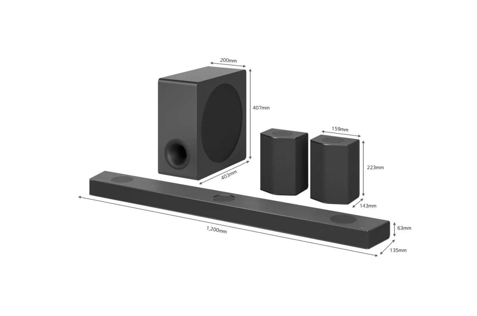 LG S95TR.DEUSLLK, Soundbar-Lautsprecher, Schwarz