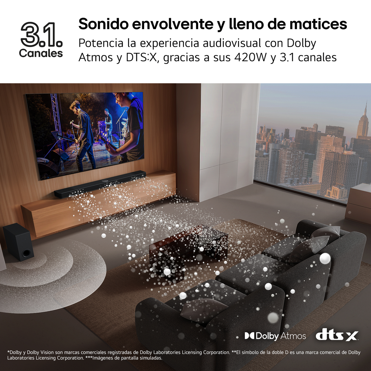 LG SG10TY Barre de son Noir