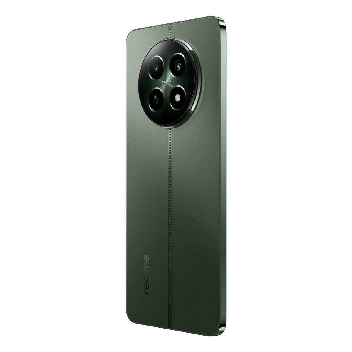 Smartphone verde con una matriz de cámara circular en la parte trasera. Acabado texturizado.
