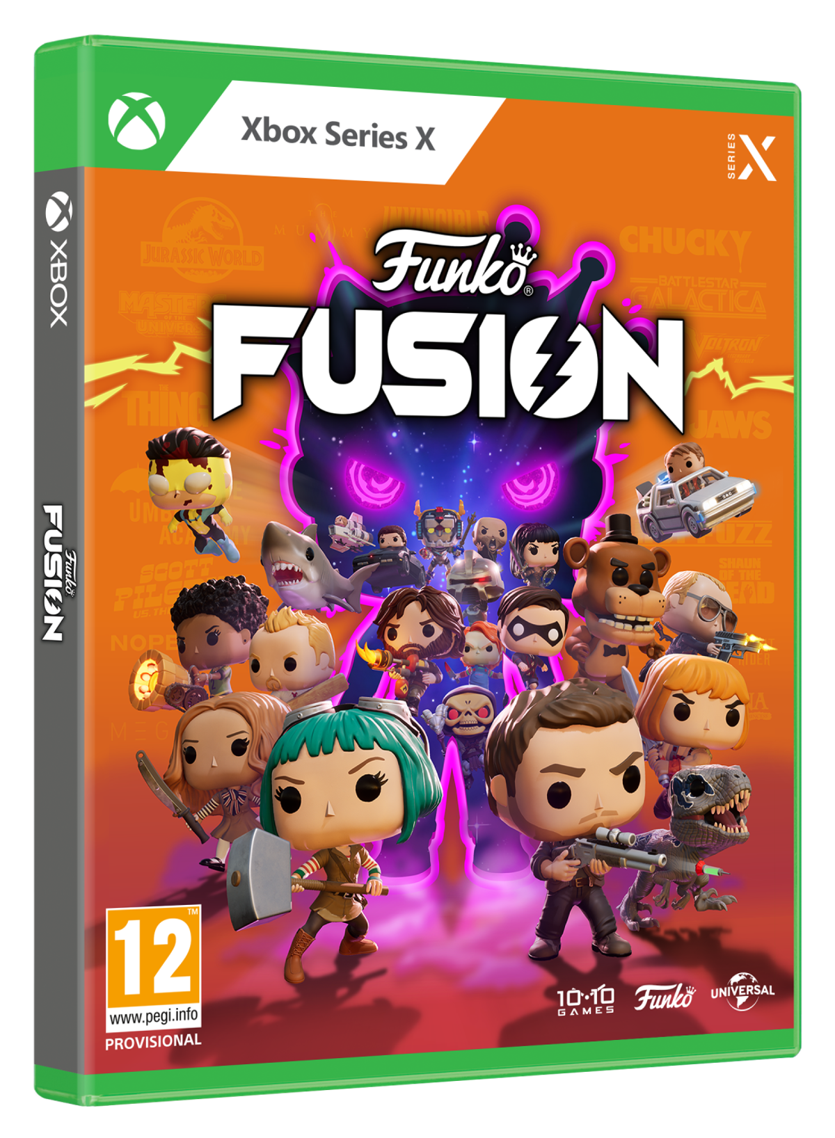 Grafika pudełka gry Xbox Series X dla Funko Fusion.