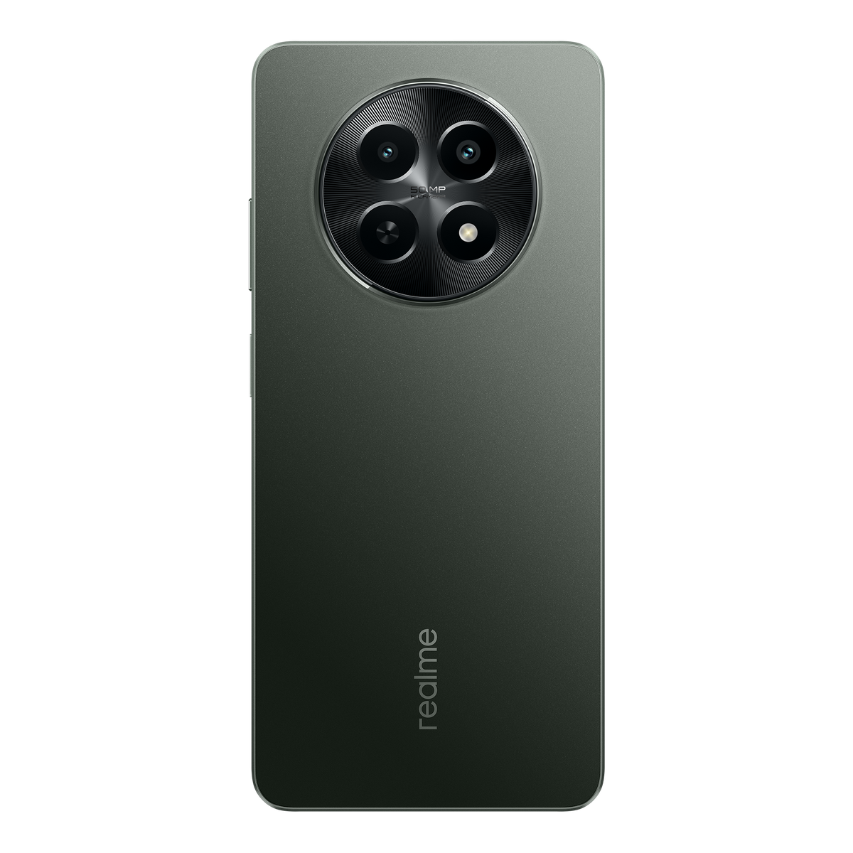 Tył ciemnozielonego smartfona z okrągłym modułem aparatu.