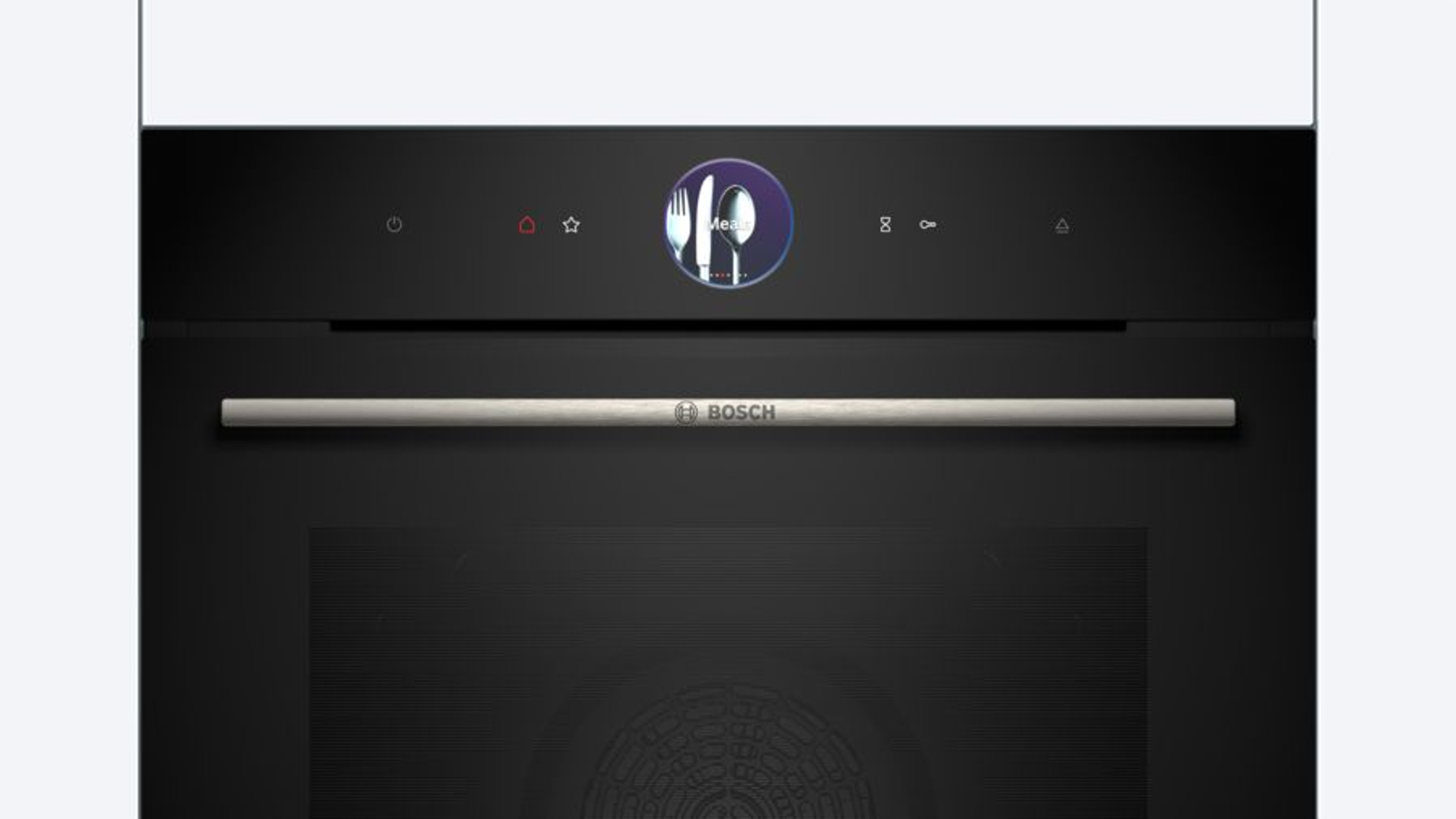 Un horno negro con pantalla digital y manija.