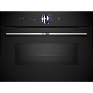 Horno compacto - BOSCH CMG7761B1, Integrable, Convencional, Pirolítico, 45 l, 59,4 cm, Negro