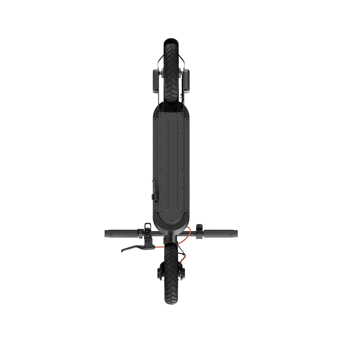 Scooter eléctrico negro, vista superior.