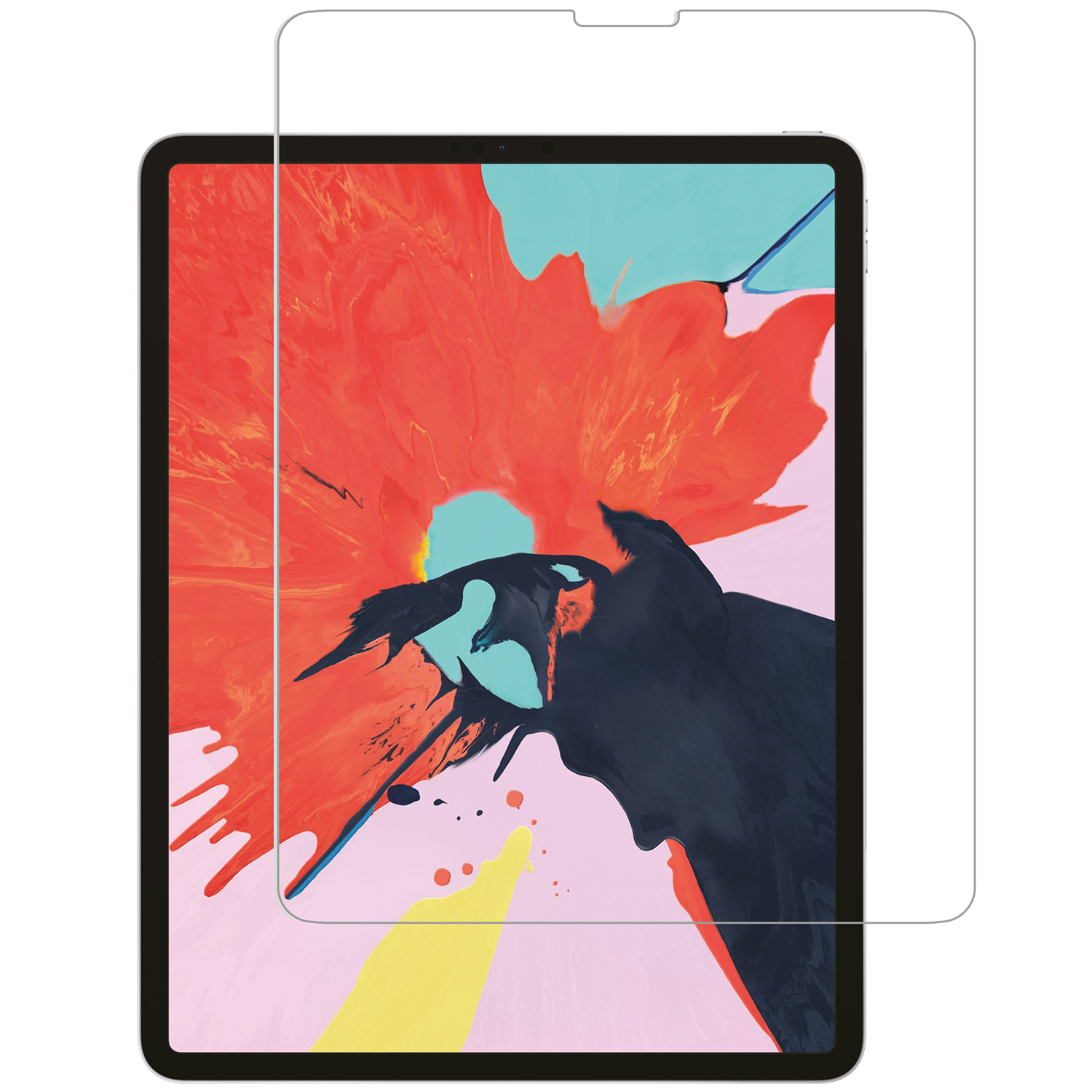 Un iPad con una protezione per lo schermo applicata.
