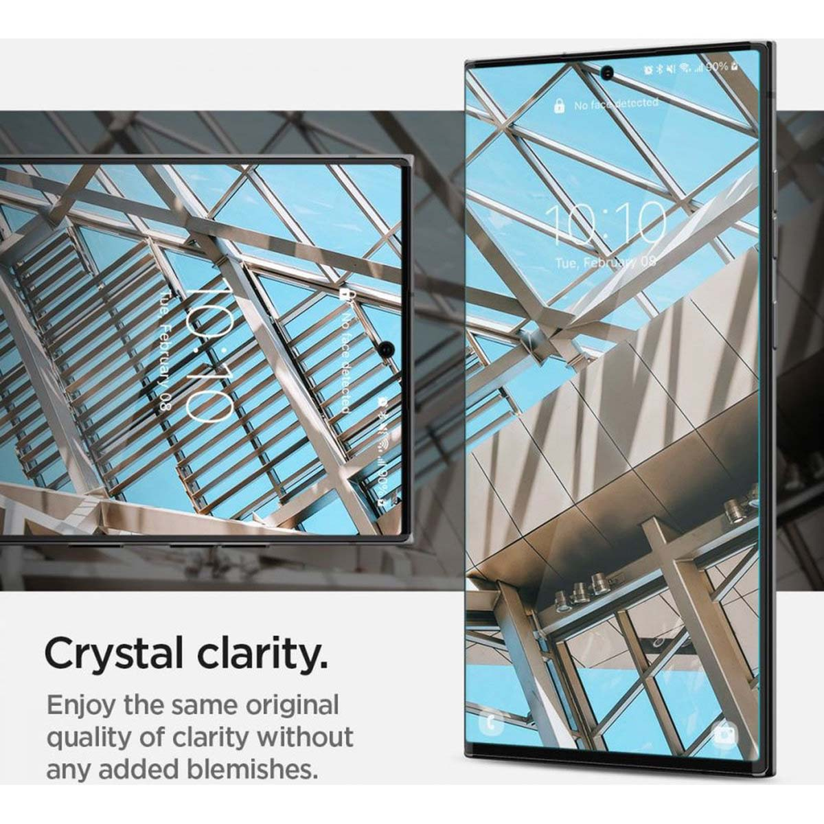 A smartphone displaying a modern glass roof building.
