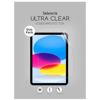 SELENCIA Duo Pack Ultra Clear Screenprotector tablet Screenprotector voor Apple iPad 10 (2022) 10.9 inch Transparant