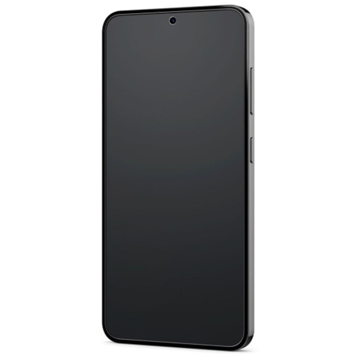 Czarny smartfon na białym tle. Telefon pokazany w zbliżeniu.