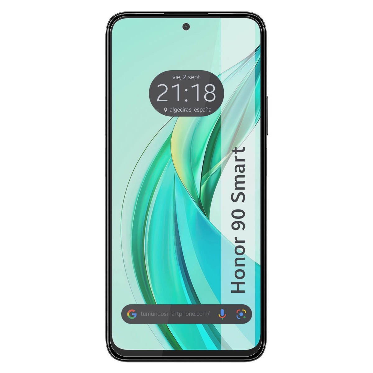 Telefono Honor 90 Smart. L'ora è 21:18. Indirizzo web e barra di ricerca Google visibili.