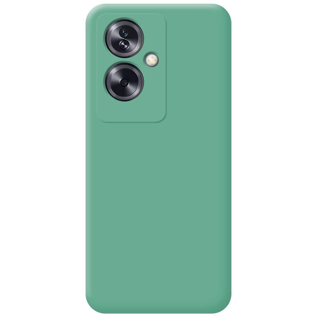 Custodia per telefono verde con due fotocamere.
