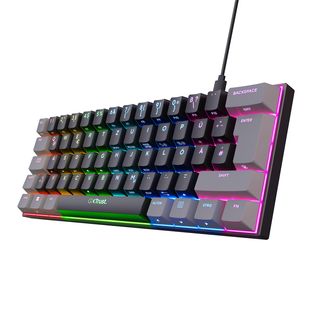 TRUST GXT 867 Acira 60% Mini Keyboard Deutsches QWERTZ Layout PC & Laptop,  RGB Beleuchtung, Gaming Tastatur, Mechanisch