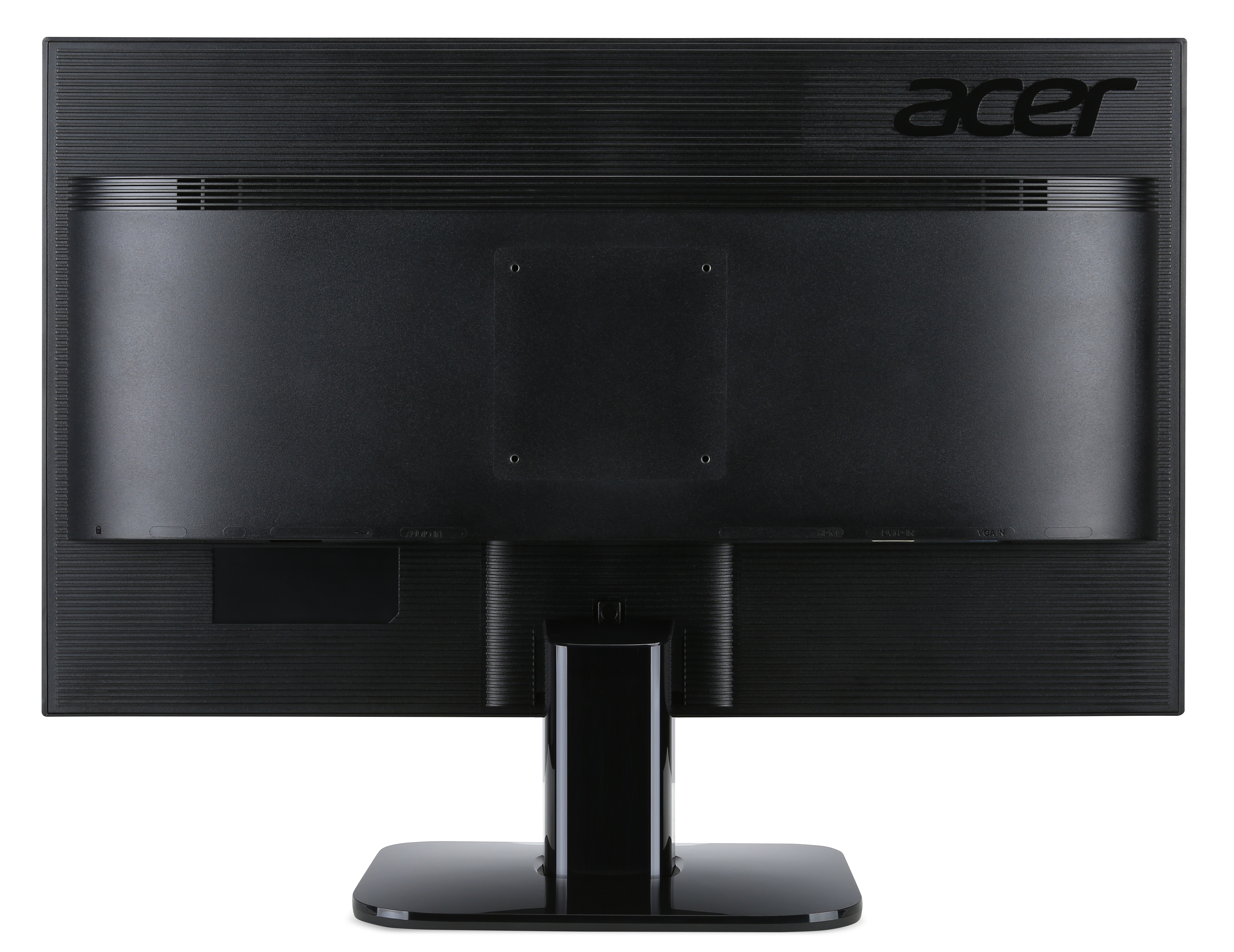 Tył czarnego monitora komputerowego z logo Acer.