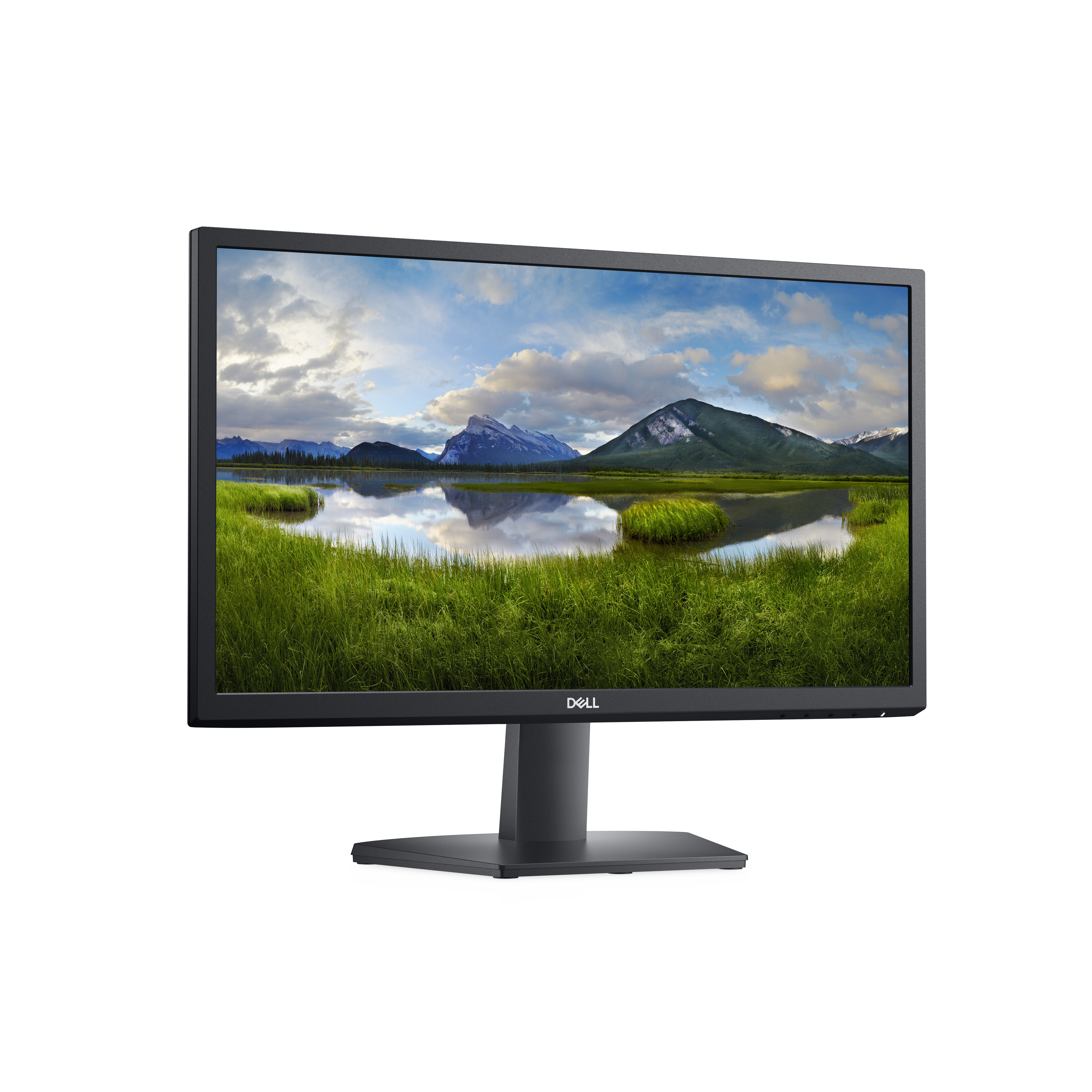 Dell-Monitor mit einer malerischen Landschaft auf dem Bildschirm, isoliert.