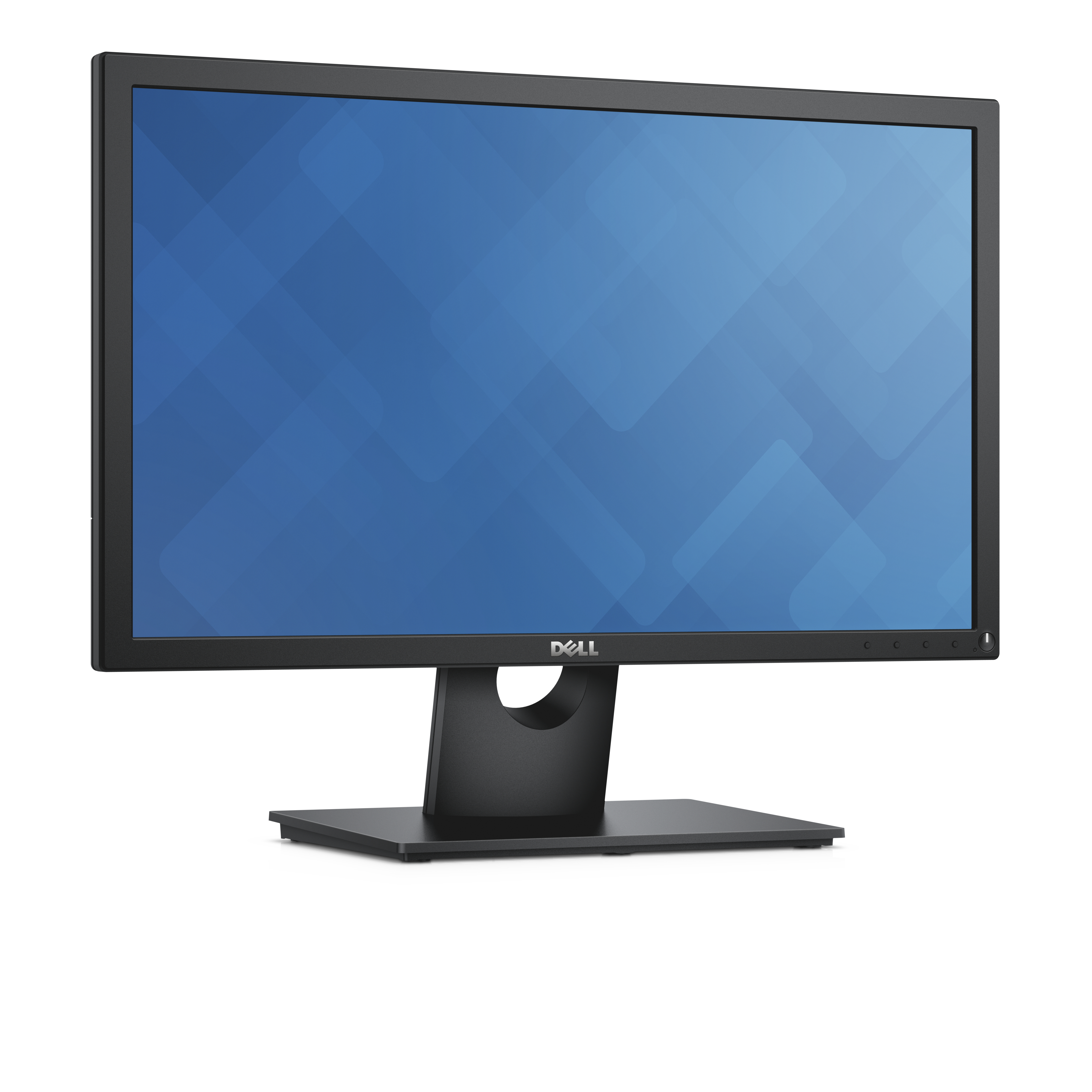 Un monitor Dell. El monitor tiene un marco negro y una pantalla azul.
