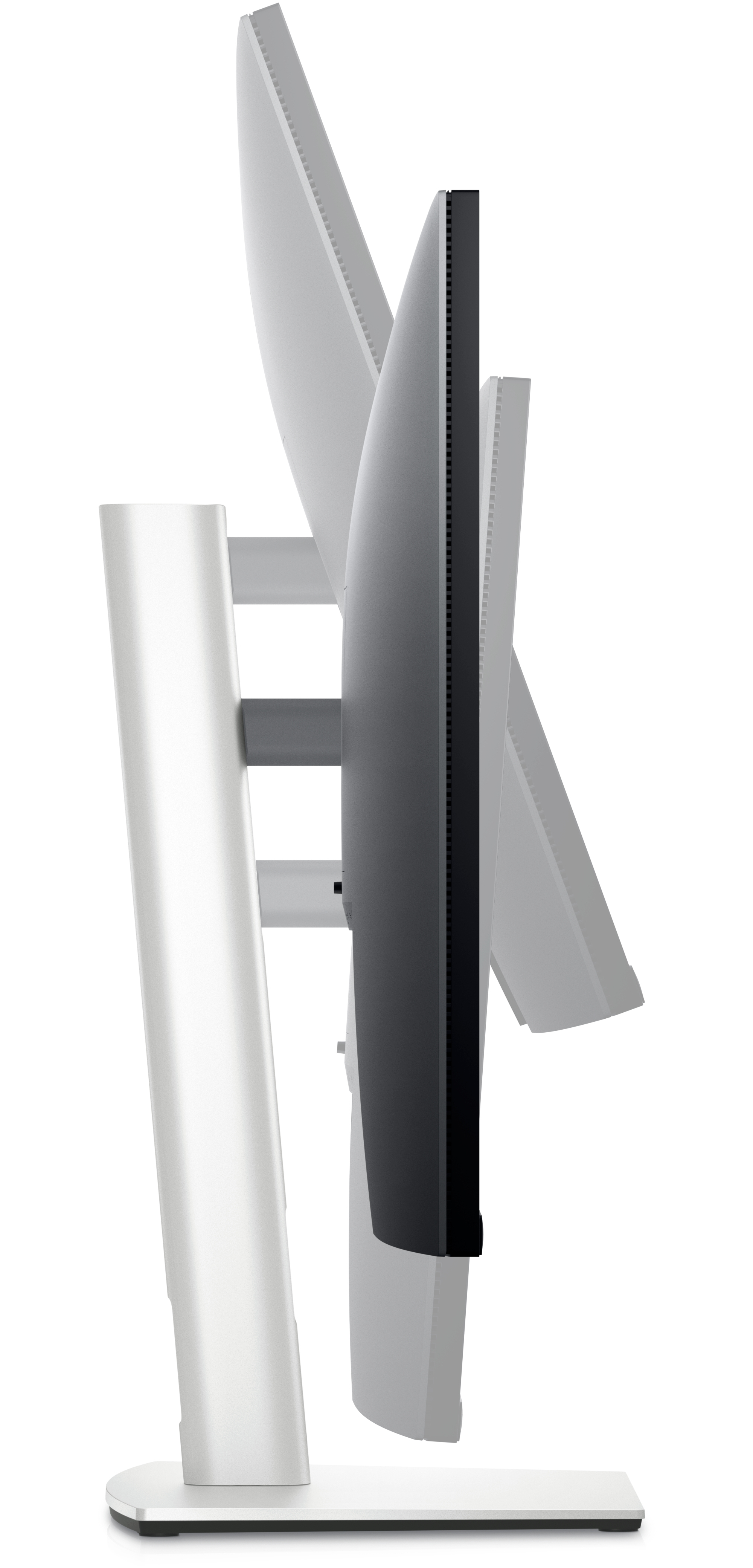 Widok z boku monitora, pokazujący ekran i podstawę.